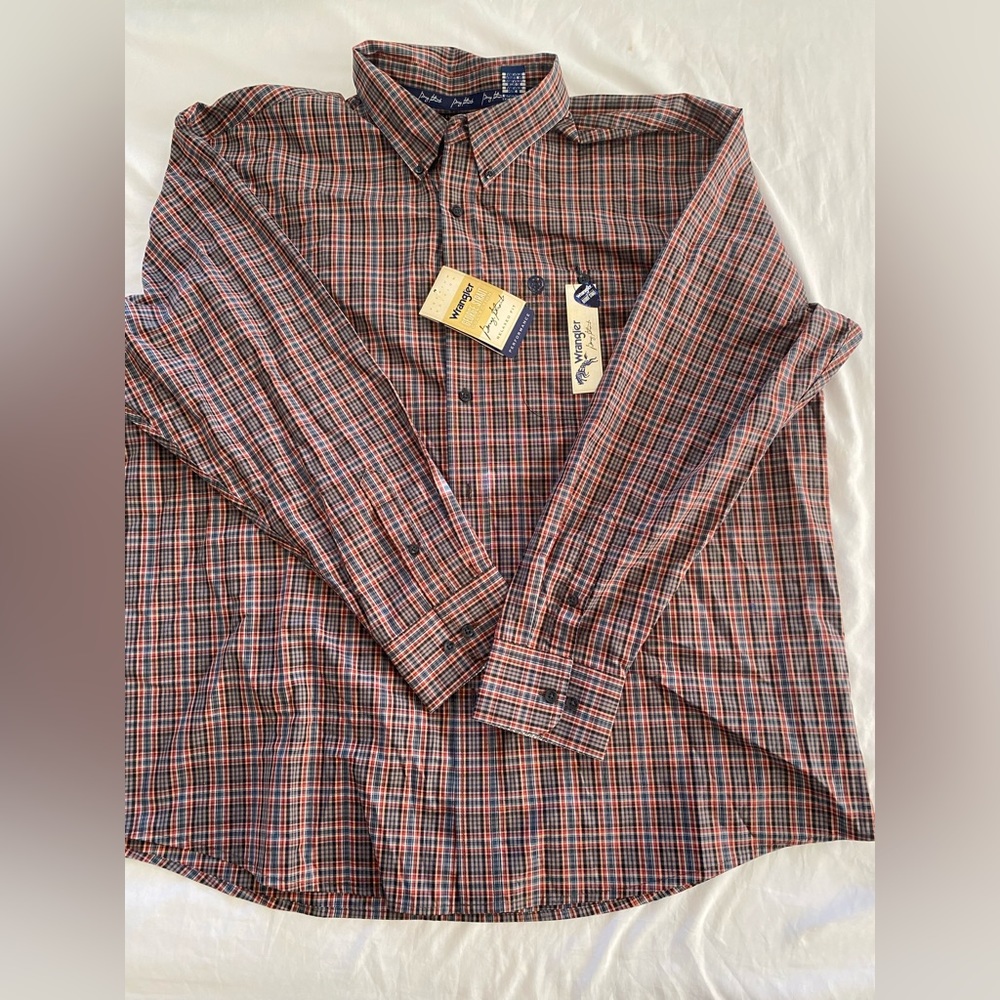 Wrangler George Strait Collection Men's Long Sleeve Plaid Shirt XXL